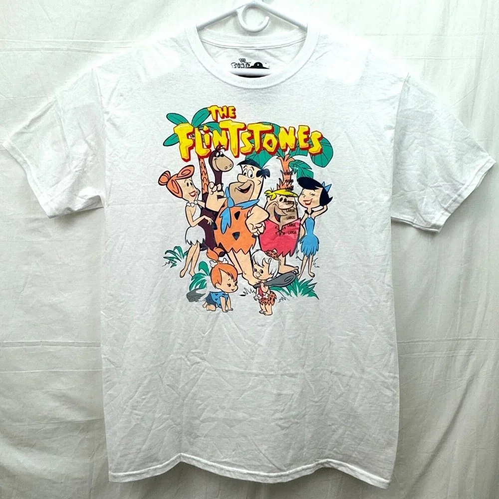 Warner Bros The Flintstones Wilma Fred Betty Barney Tee Unisex L White
